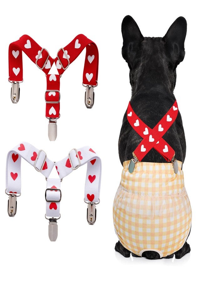 Poualss 2Pcs Adjustable Dog Diaper Suspenders - Female Dog Diaper Keeper for Skirts, Dresses & Pants (Small) - Image 1